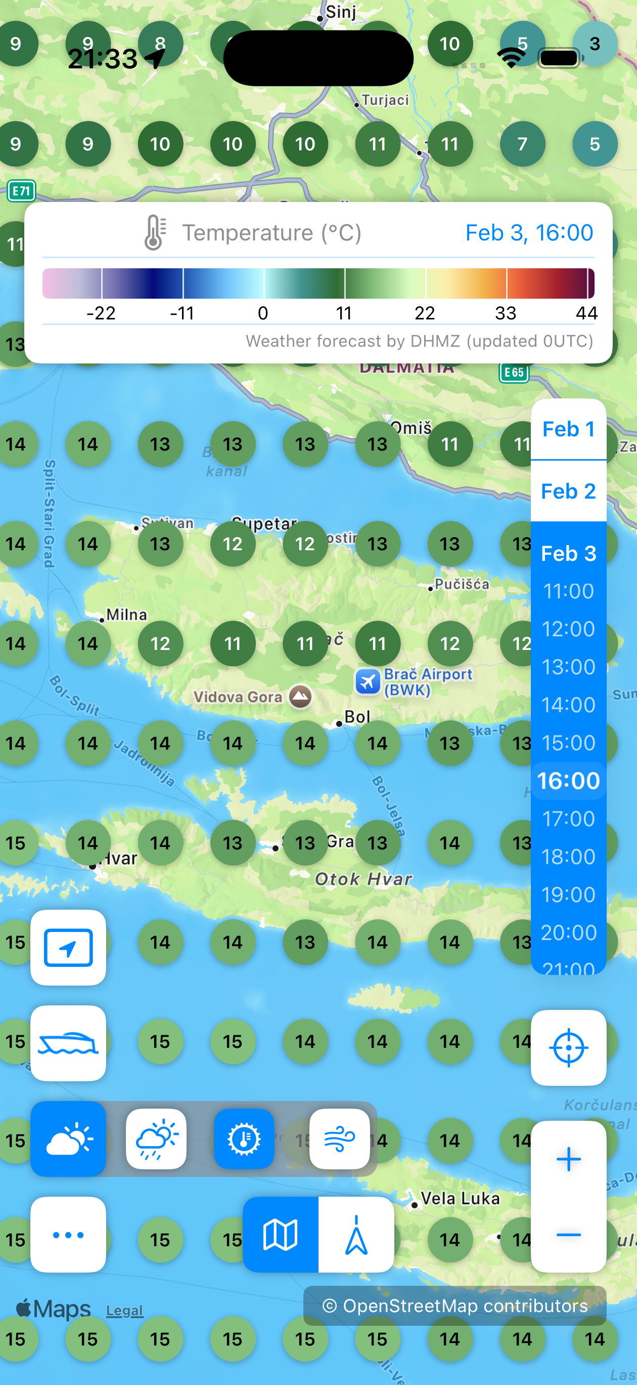 Sailor Temperature Forecast